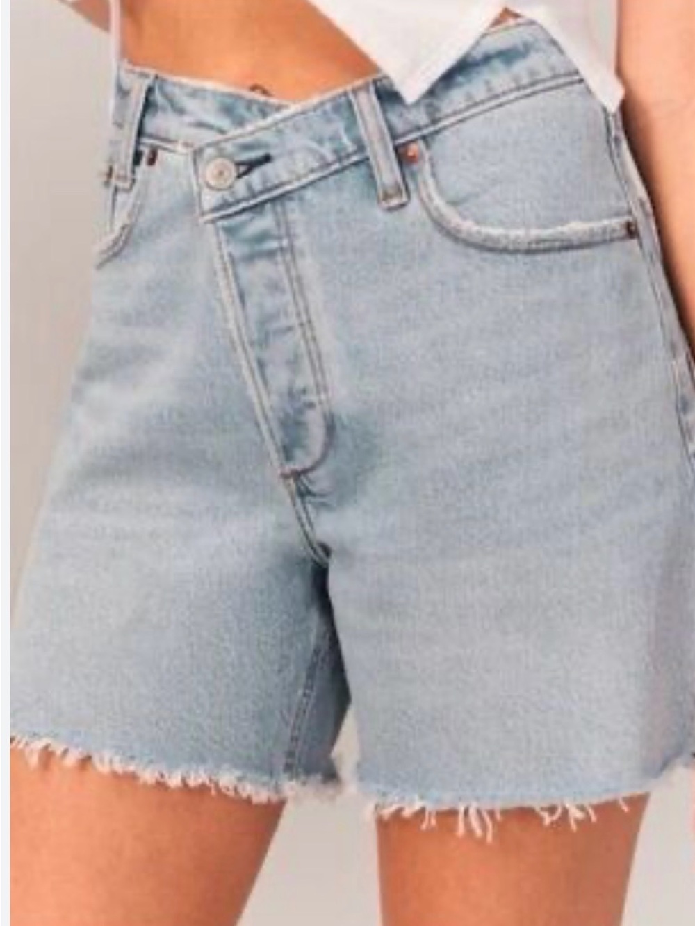 Abercrombie & Fitch The Dad High Rise Curve Love Denim Shorts Size 27 / 4s - Picture 12 of 12